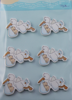 bieco Sticker mit BABYMOTIVEN Storch  -blau-