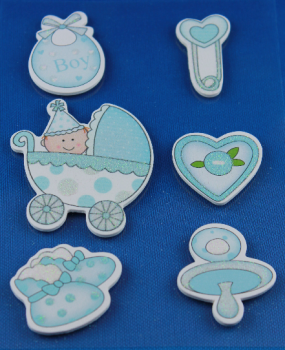 bieco Sticker mit BABYMOTIVEN  -blau-