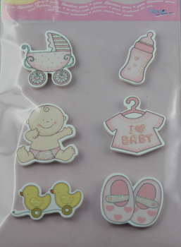 bieco Sticker mit BABYMOTIVEN  -rose-