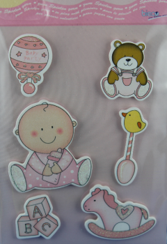 bieco Sticker mit BABYMOTIVEN  - rose-