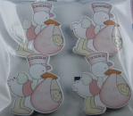 bieco Klammer, festlich, mit STORCH - rose -